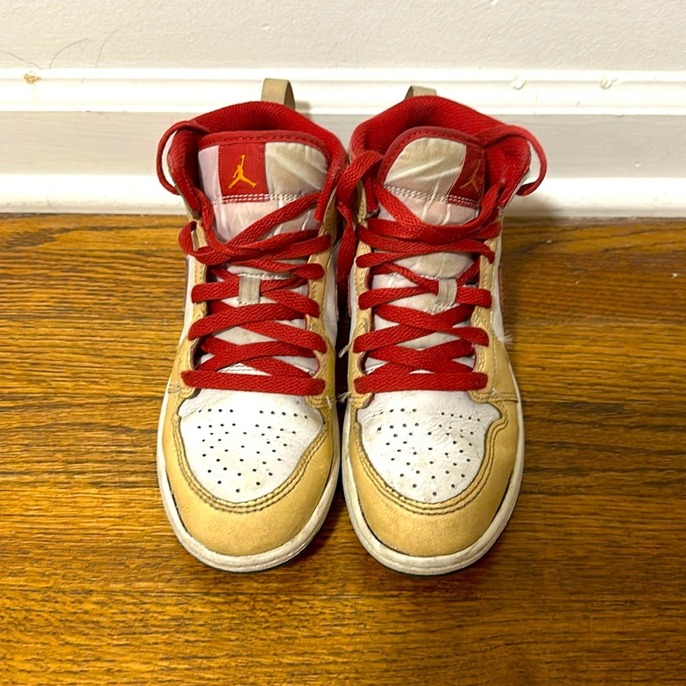 Nike Air Jordan 1 Mid - Kids - Light Curry Cardinal